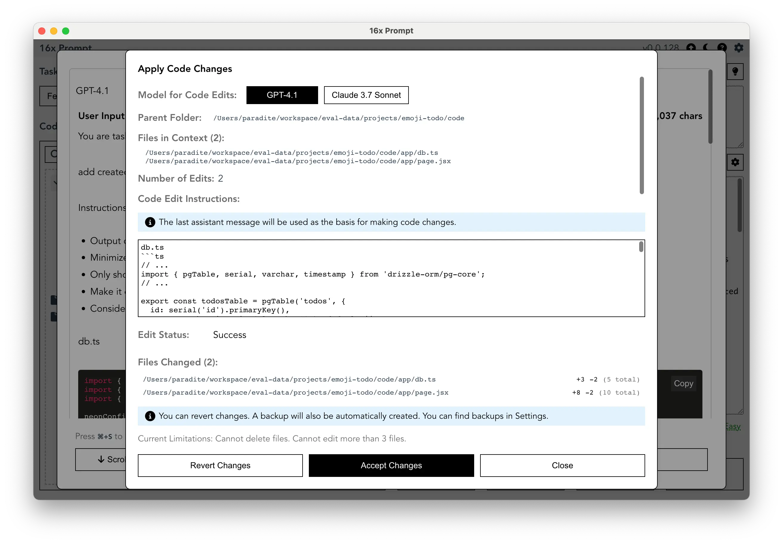 Release 0.0.128 - Code Edit Improvements