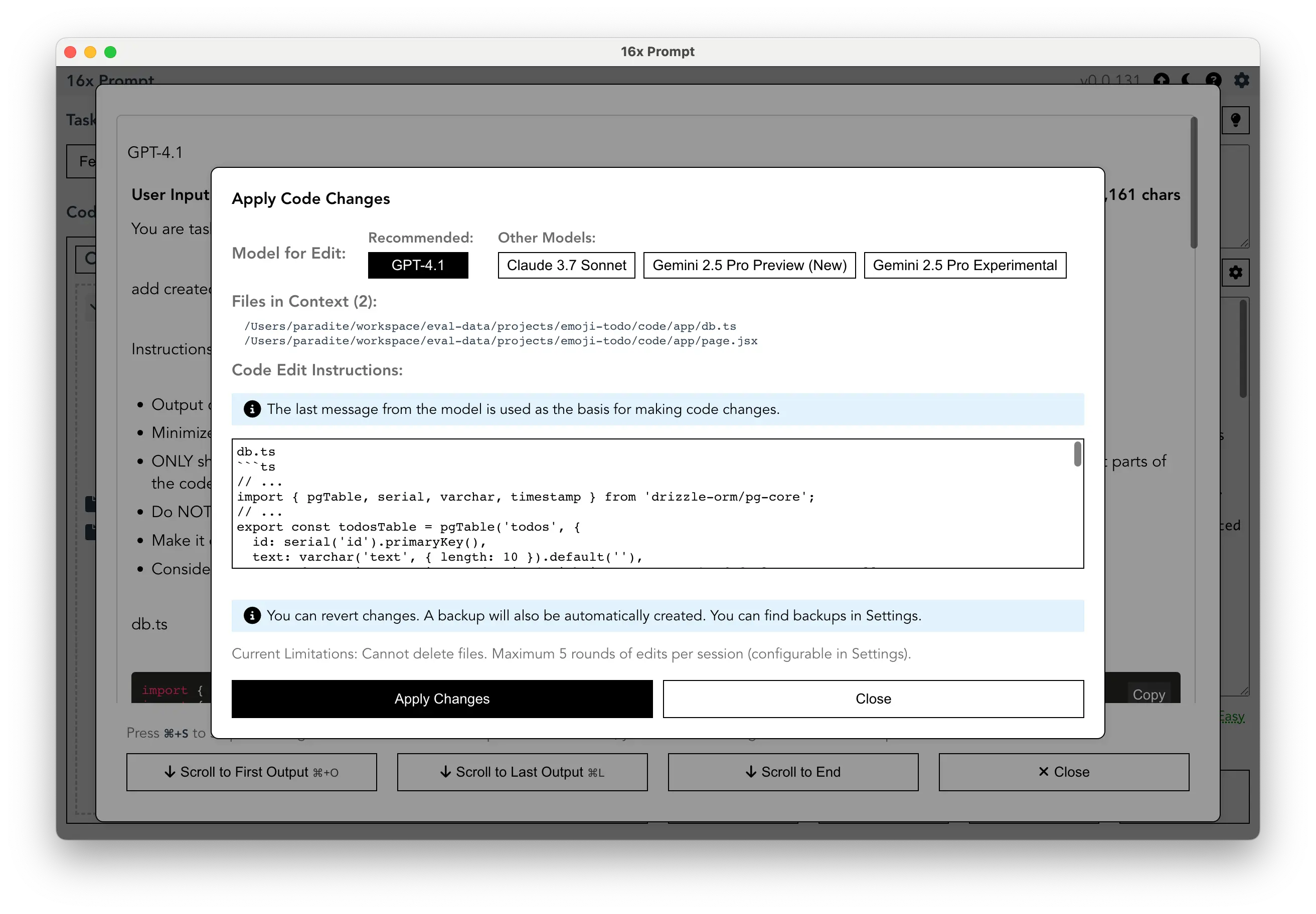 Release 0.0.131 - Gemini 2.5 Pro code edit