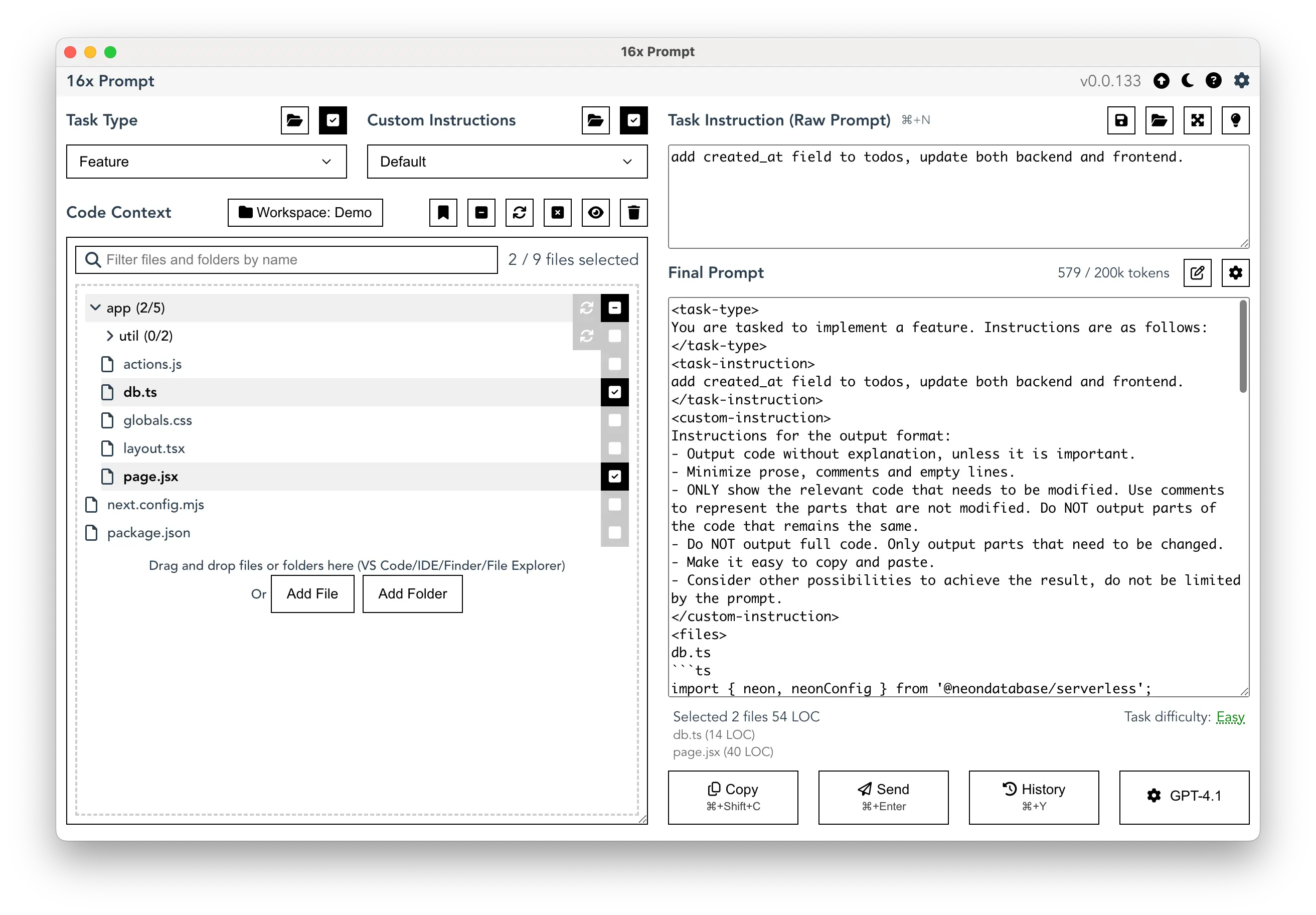 Release 0.0.133 - XML delimiter for final prompt
