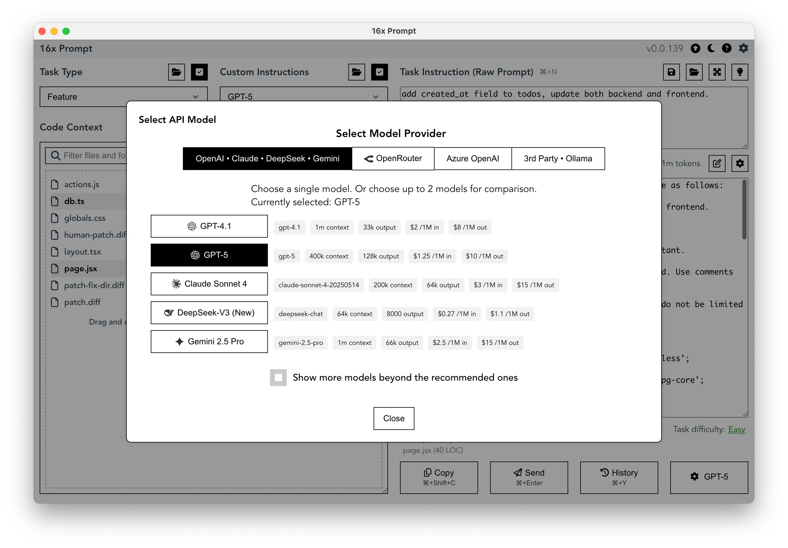 Release 0.0.139 - GPT-5