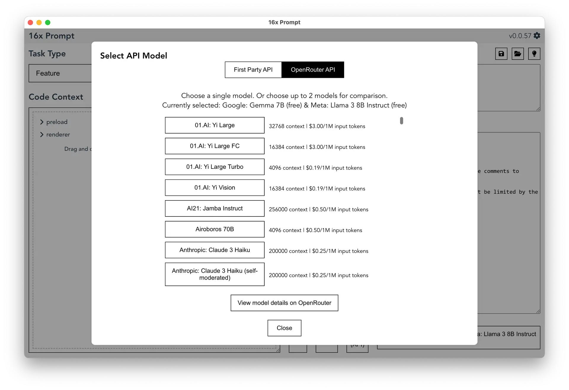 Release 0.0.58 - OpenRouter Models