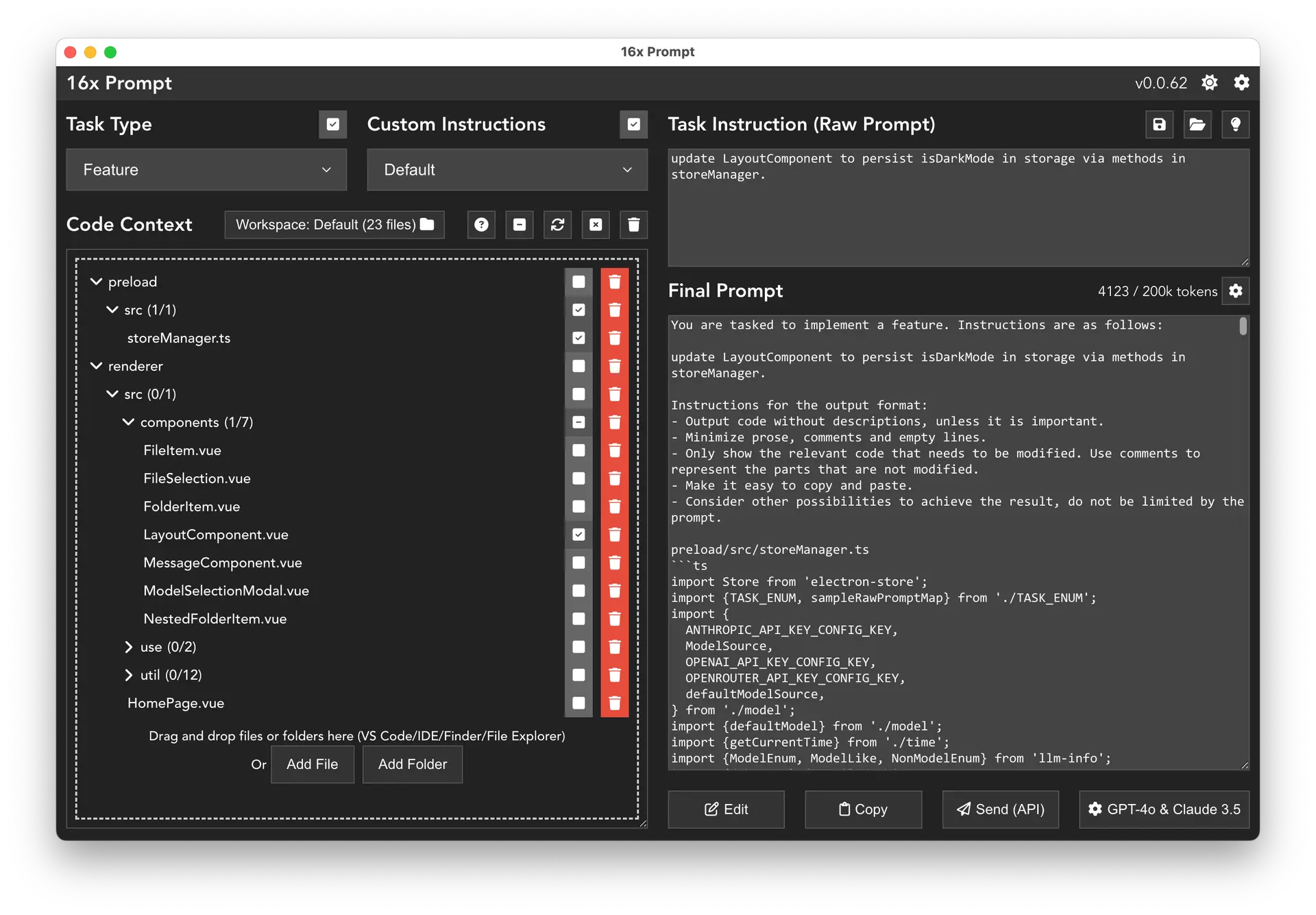 Release 0.0.62 - Dark Mode and Folder Dialog Box