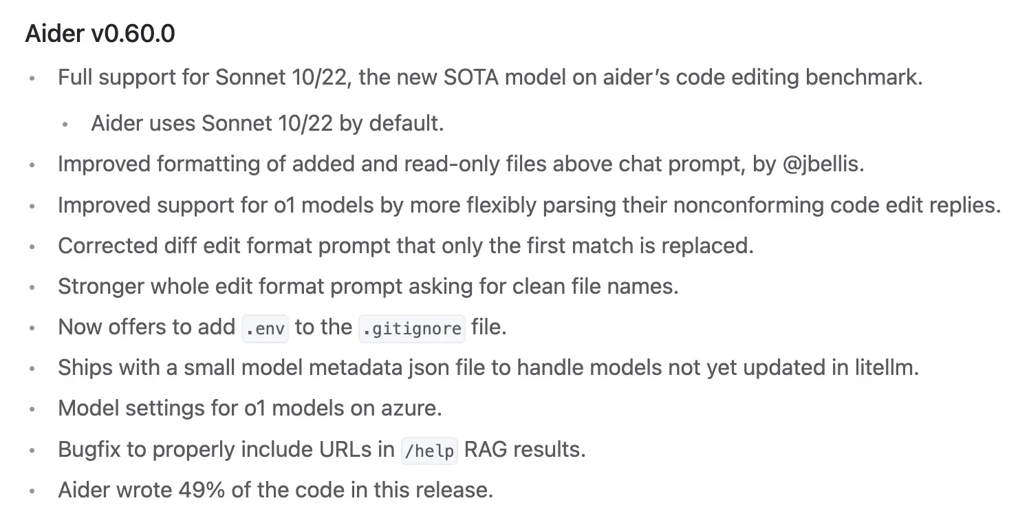 Aider v0.60.0 release notes