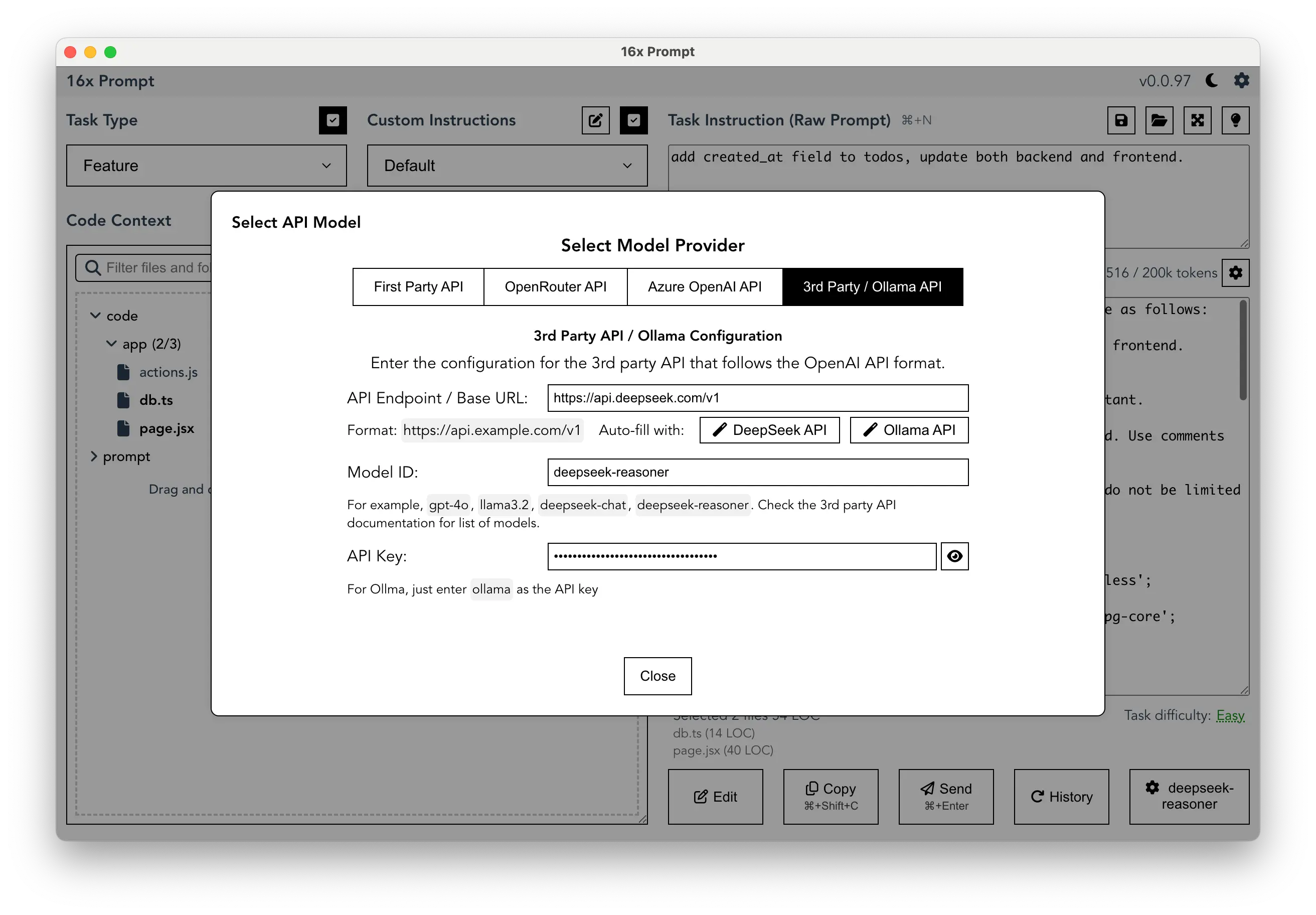 DeepSeek API Configuration