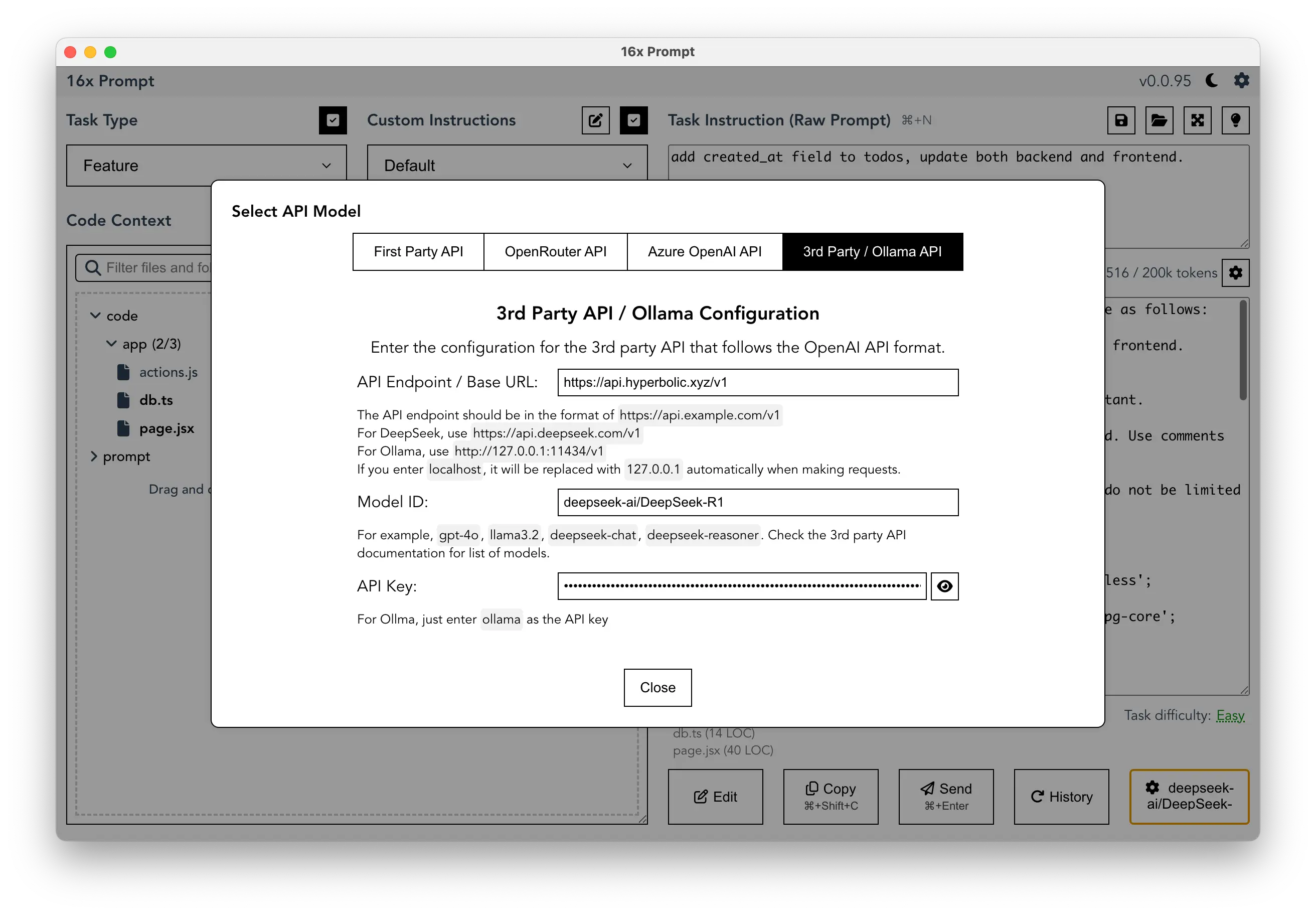 Hyperbolic API Configuration