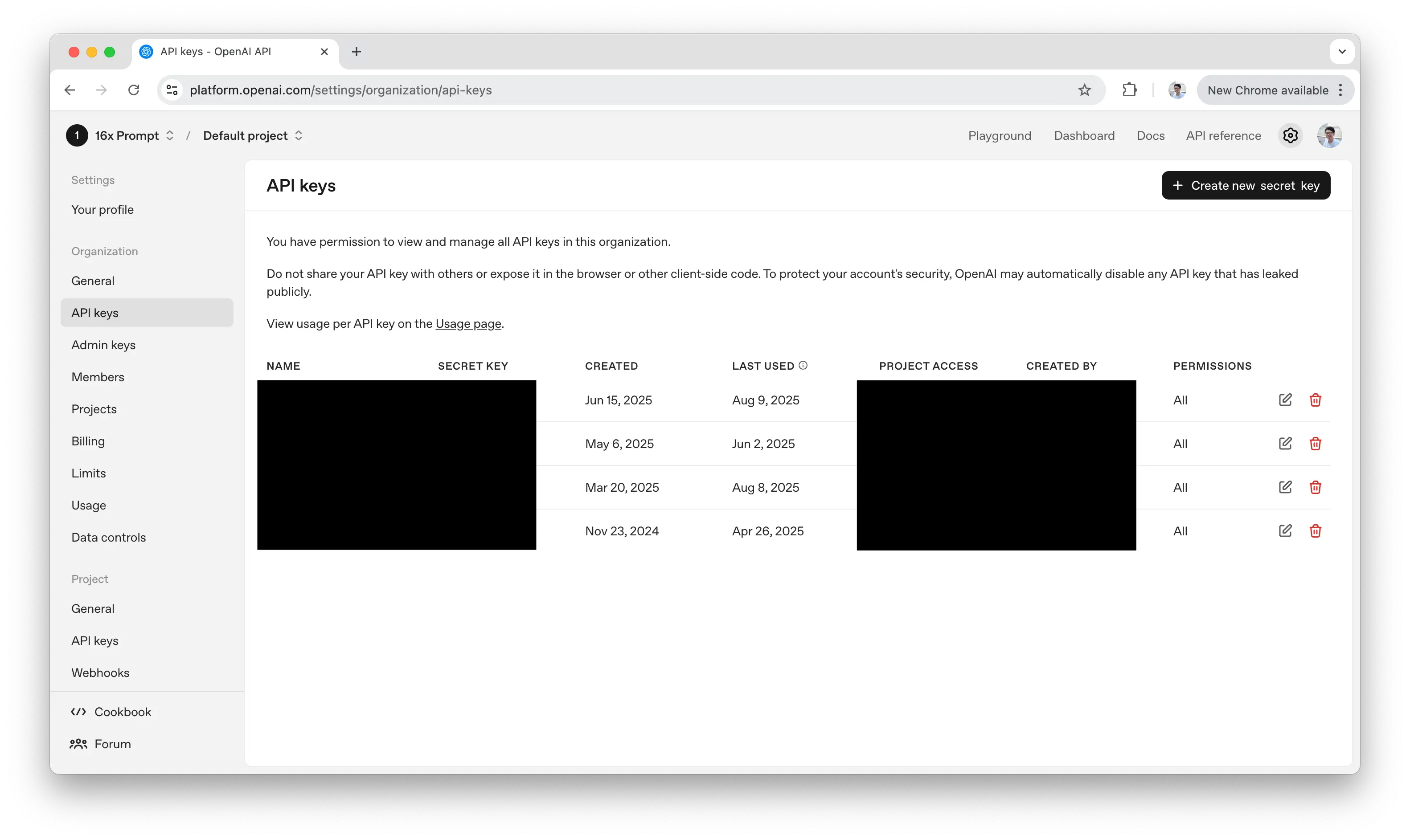 OpenAI API Keys