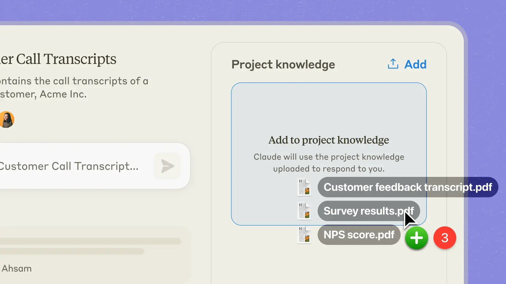 Claude Projects feature for organizing knowledge