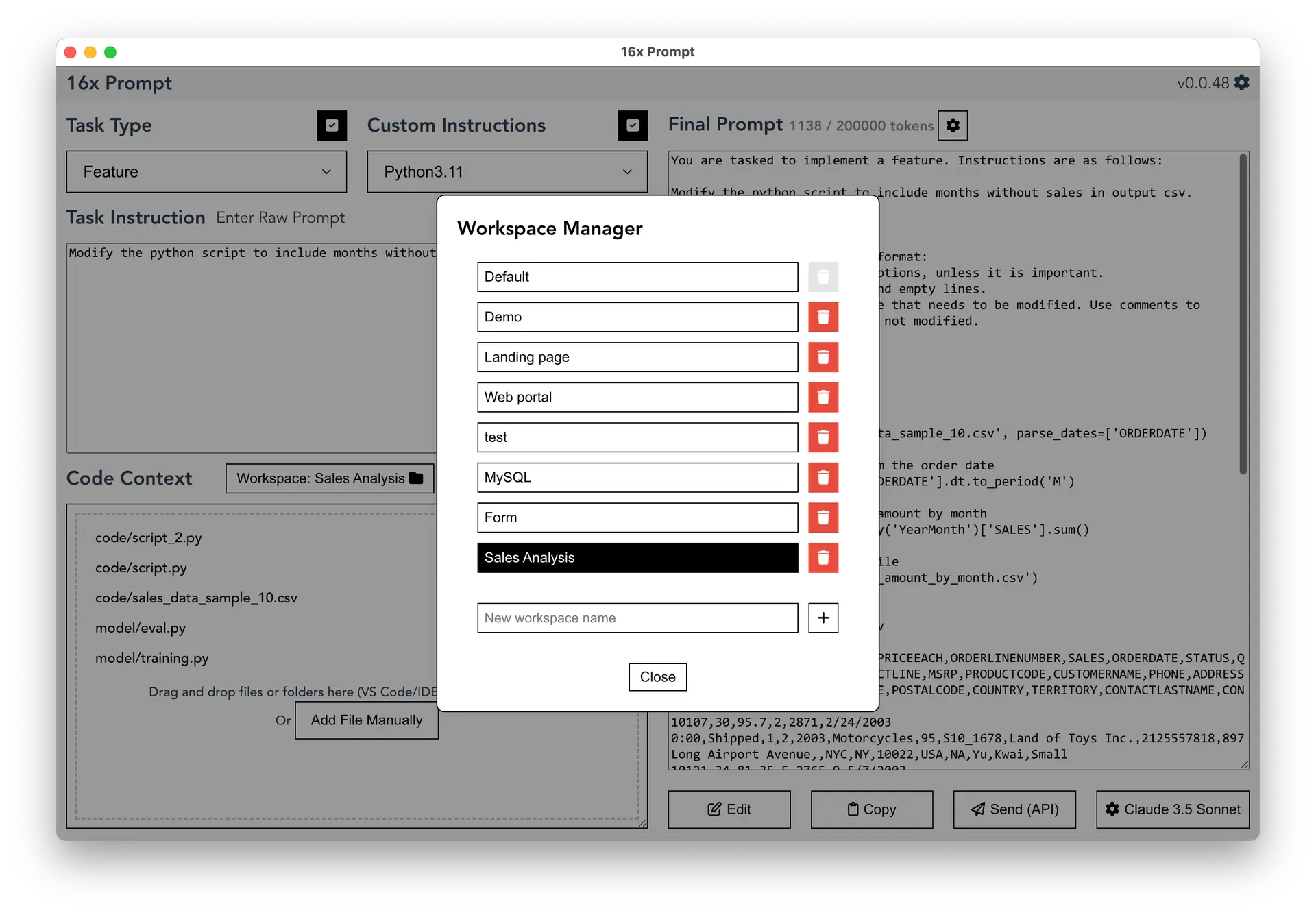 16x Prompt Workspaces