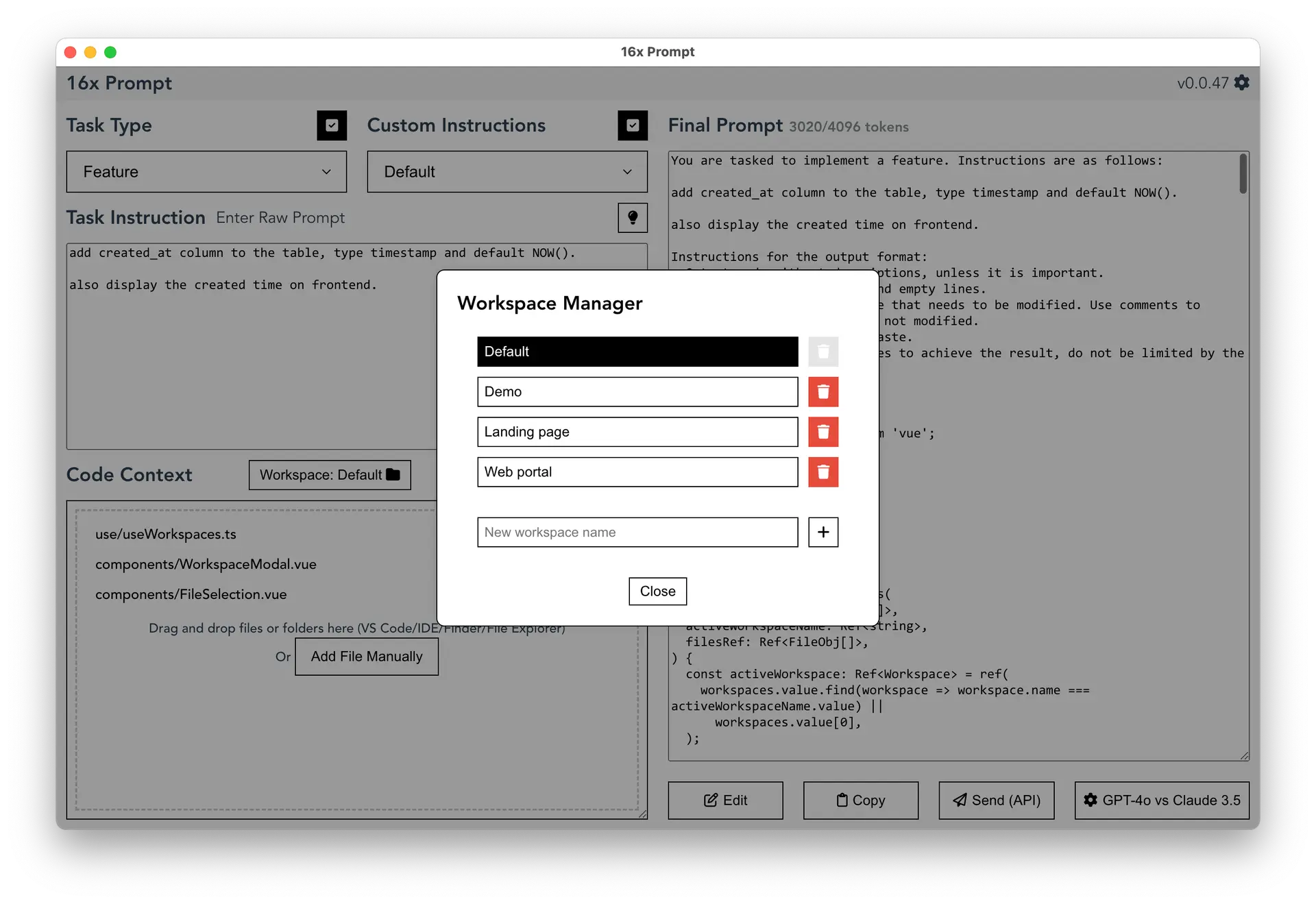 16x Prompt Workspaces